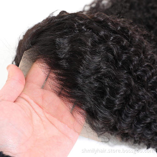 Cheap Malaysian Human Hair Lace Front Wig With Baby Hair Unprocessed Raw Virgin Cuticle Aligned 360 Lace Frontal Wig Kinky Curly